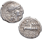 146 a.C. Gens Antestia. Roma. Denario. RSC-9. Ag. 3,86 g. Atractiva. MBC+. Est.100.