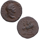 Alrededor 67 d. C. Nerón (54-68 d. C.). Roma. AE Sestercio. RIC-581. 21,58 g. Cabeza laureada a derecha, globo en la punta del busto /DECVRSIO, Nerón ...
