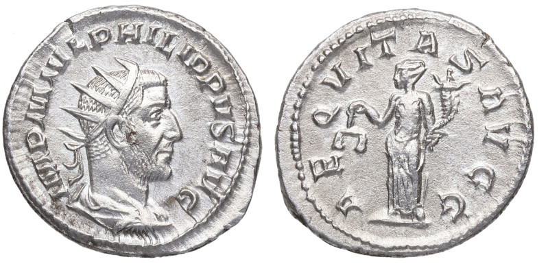 244-249 d.C. Filipo I el Árabe (244-249 dC). Roma. Antoniniano. Ve. 3,73 g. AEQV...