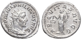 244-249 d.C. Filipo I el Árabe (244-249 dC). Roma. Antoniniano. Ve. 3,73 g. AEQVITAS AVGG Atractiva. EBC-. Est.40.