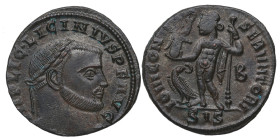 308-323 d. C. Licinio I. Siscia. Nummus. Ae. 3,56 g. IOVI CONSERVATORI EBC. Est.60.