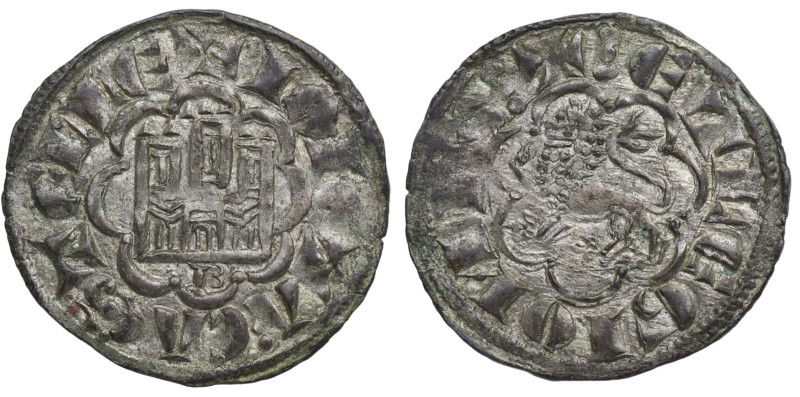 Acuñado entre el 1277 al 1281 d C. Alfonso X (1252-1284). Burgos. Dinero Novén ....