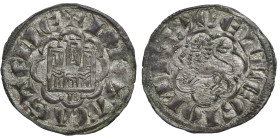 Acuñado entre el 1277 al 1281 d C. Alfonso X (1252-1284). Burgos. Dinero Novén . AB263. Cy1146. Ve. 0,85 g. Tres puntos al inicio y al final de la ley...