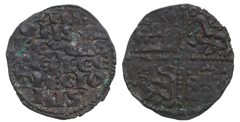 Acuñado entre el 1263 al 1270 d C. Alfonso X (1252-1284). .- Dinero de la 1ª Gue...