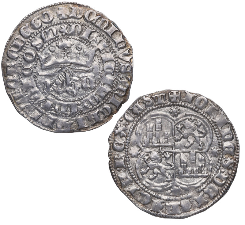 1379-1390. Juan I (1379-1390). Sevilla. 1 Real. Ag. 3,44 g. Bella. Brillo origin...