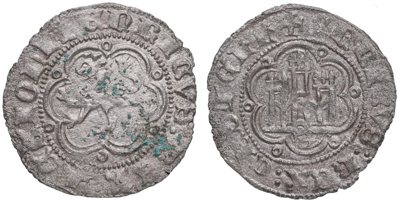 1390-1406. Enrique III (1390-1406). Sevilla. Blanca. Ve. 1,81 g. Atractiva. Buen...