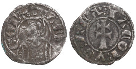 Jaime II de Aragón (1291-1327). Sariñena (Huesca). Dinero. Ve. 0,82 g. IACOBVS ⠅REX Cruz MBC. Est.30.