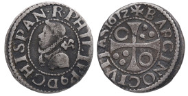 1612. Felipe III (1598-1621). Barcelona. Croat. A&C 375. Ag. 1,46 g. MBC. Est.35.