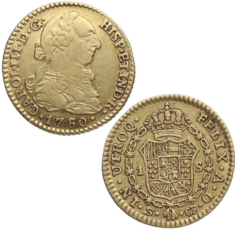 1780. Carlos III (1759-1788). Madrid. 1 Escudo. CF. A&C . Au. 3,34 g. Atractiva....