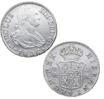 1806. Carlos IV (1788-1808). Madrid. 2 reales. FA. A&C 615. Ag. 5,73 g. Atractiva. Restos de brillo original. MBC+ / EBC-. Est.130.