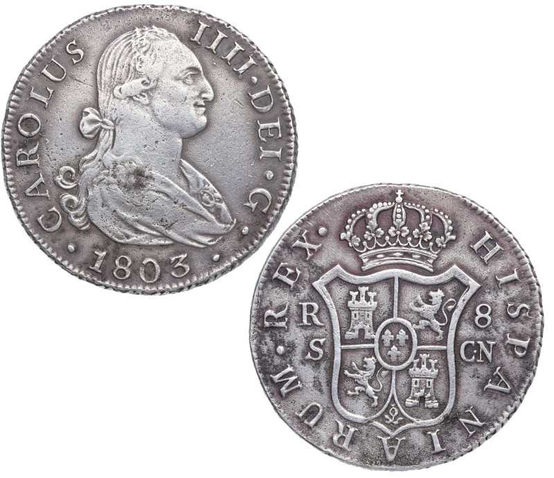 1803. Carlos IV (1788-1808). Sevilla. 8 Reales. CN. A&C 1065. Ag. 26,88 g. MBC. ...