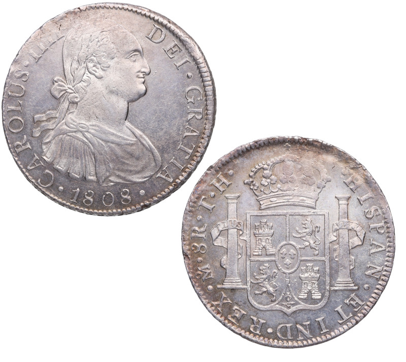 1808. Carlos IV (1788-1808). México. 8 reales. TH. A&C 988. Ag. 26,96 g. Bella. ...