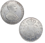 1809. Fernando VII (1808-1833). Sevilla. 8 reales. CN. A&C 1412. Ag. 27,04 g. Bella. Brillo original. Escasa así. EBC+. Est.850.