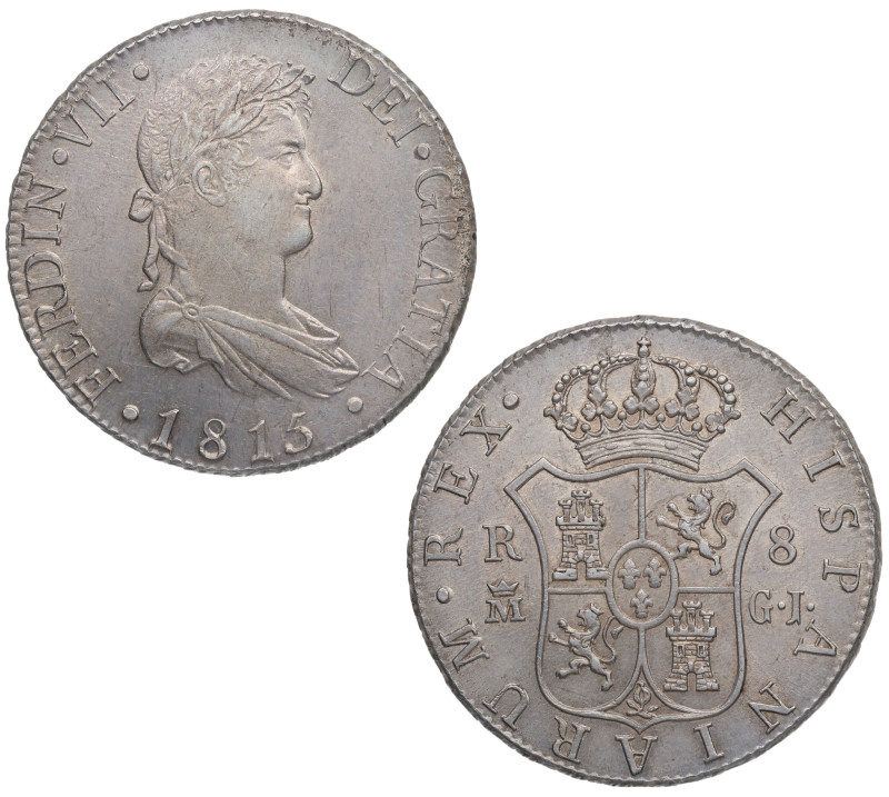 1815. Fernando VII (1808-1833). Madrid. 8 reales. GJ. A&C 1269. Au. 26,82 g. Muy...