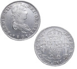 1821. Fernando VII (1808-1833). Zacatecas. 8 reales. RG. A&C 1472. Ag. 27,19 g. Atractiva. Restos de brillo original. EBC / MBC+. Est.200.