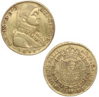 1811. Fernando VII (1808-1833). Santiago. 8 Escudos. FJ. A&C 1865. Au. 26,69 g. Atractiva. Muy escasa. MBC+. Est.3000.