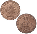 1867. Isabel II (1833-1868). Segovia. 1 Céntimo. OM. A&C 226. Cu. 2,66 g. Bella. Brillo original. SC-. Est.70.