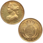 1860. Isabel II (1833-1868). Madrid. 100 reales. A&C 787. Au. 8,35 g. Bella. Brillo original. EBC+. Est.500.