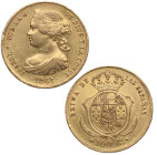 1861. Isabel II (1833-1868). Madrid. 100 reales. A&C 788. Au. 8,38 g. Atractiva. EBC-. Est.450.