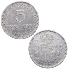 1896. Alfonso XIII (1886-1931). Puerto Rico. 5 centavos. PGV. A&C 124. Ag. 1,23 g. Bella. Brillo original. EBC. Est.220.