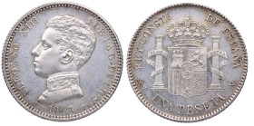 1903*03. Alfonso XIII (1886-1931). 1 Peseta. SMV. A&C 67. Ag. 4,95 g. EBC+. Est.80.