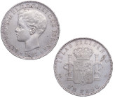 1895. Alfonso XIII (1886-1931). Manila. 1 Peso. SGV. A&C 128. Ag. 24,91 g. MBC+. Est.250.