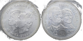 2004. Juan Carlos I (1975-2014). 12 Euros. Ag. SC-. Est.20.