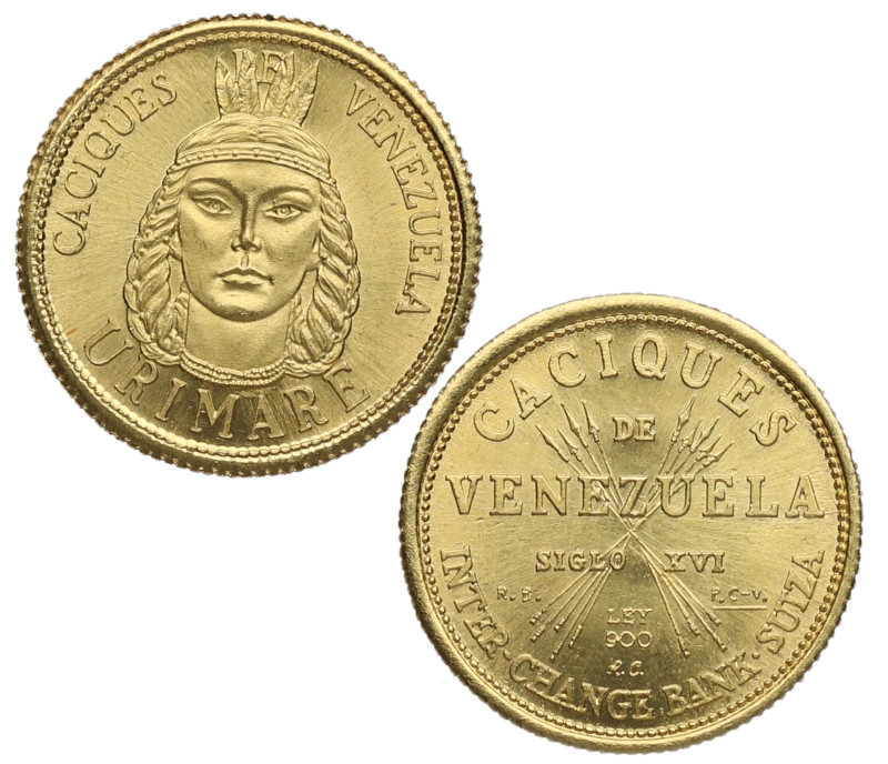 1962. Venezuela. 5 Bolívares. Au. 1,44 g. CACIQUES DE - VENEZUELA/URIMARE /CACIQ...