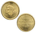 1962. Venezuela. 5 Bolívares. Au. 1,44 g. CACIQUES DE - VENEZUELA/TEREPAIME /CACIQUES / DE / VENEZUELA / SIGNO XVI/ LEY 900 / INTER . CHANGE BANK .SUI...