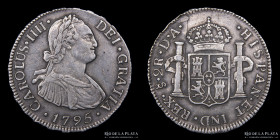 Santiago. Carlos IV. 2 Reales 1795 DA. KM59