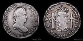 Santiago. Fernando VII. 2 Reales 1817/6 FJ. KM79