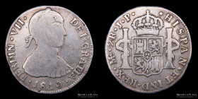 Lima. Fernando VII. 2 Reales 1810 JP. KM104.2