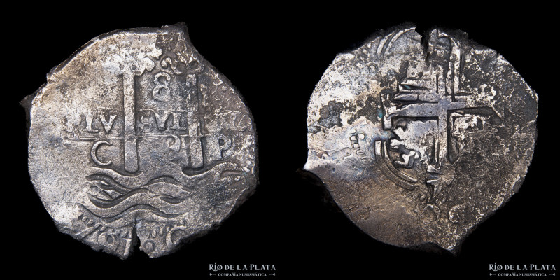 Potosí. Carlos II (1665-1700) 8 Reales 1679 C. Doble fecha. Macuquina. AG.930; 4...