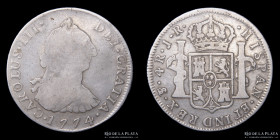 Potosi. Carlos III. 4 Reales 1774 JR. Sin punto en IND REX. CJ 64.2.2