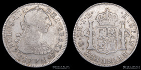 Potosi. Carlos III. 2 Reales 1775 JR. CJ 65.3.2