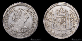 Potosi. Carlos III. 1/2 Real 1774 JR. CJ 67.2