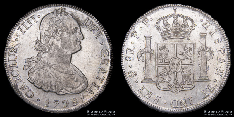 Potosí. Carlos IV (1788-1808) 8 Reales 1798 PP (Pedro Mazondo, Pedro Martín Albi...