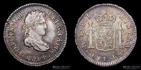 Potosi. Fernando VII. 1/2 Real 1824 PJ. CJ 90.9