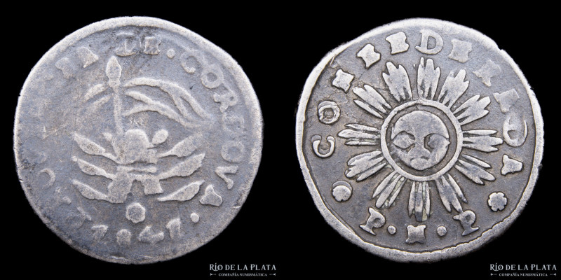 Argentina. Córdoba. 1 Real 1841 PNP. AG.750; 20mm; 3.05g. (A13-R7) CJ 23.1.4 (F+...