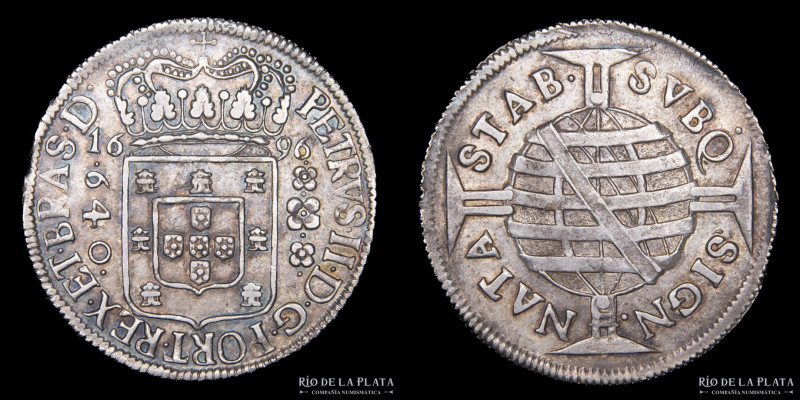 Brasil. Pedro II. 640 Reis 1696. AG.917; 37mm; 18.94g. P.126, KM90 (VF)

Estim...