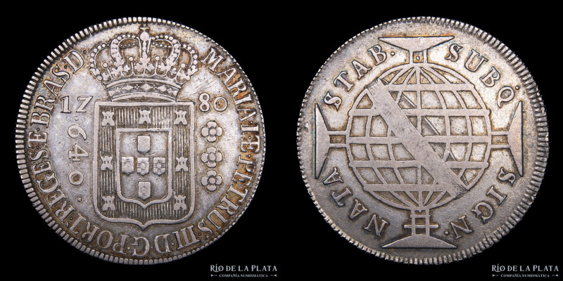 Brasil. María I. 640 Reis 1780. AG.917; 37mm; 17.84g. P.334. KM 222.3 (VF+) Rayi...