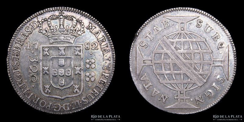 Brasil .María I. 320 Reis 1782. AG.917; 30mm; 9.04g. P.319. KM 221.2 (XF) golpec...