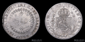 Brasil. Joao VI. 960 Reis 1824 R sobre Chile 1822 FI