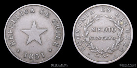 Chile. 1/2 Centavo 1851. KM 114