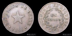 Chile. 1 Centavo 1851. KM 120