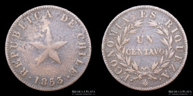 Chile. 1 Centavo 1853. Estrella con relieve. KM 121