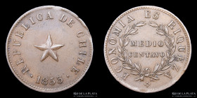 Chile. 1/2 Centavo 1853. Estrella con relieve. KM 119