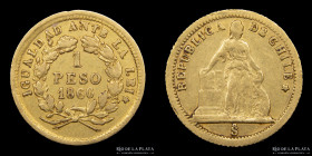 Chile. 1 Peso 1860. KM113