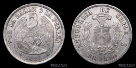 Chile. 1 Peso 1883. KM142.1