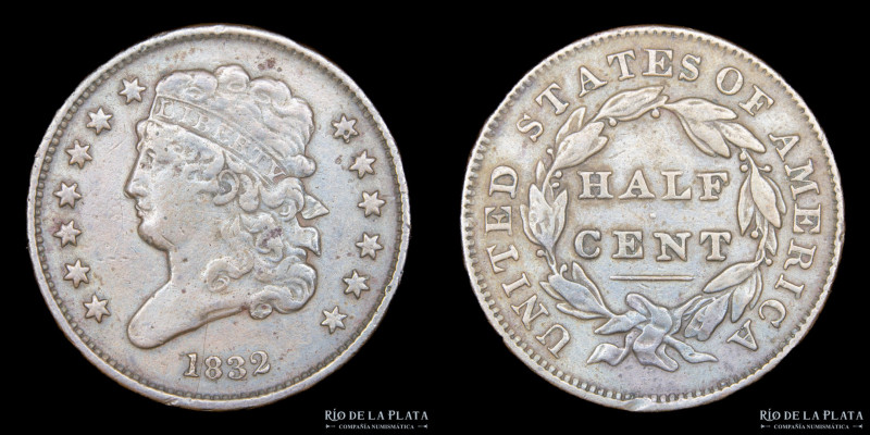 USA. Half Cent 1832. Classic Head. CU; 23mm; 5.37g. KM41

Estimate: USD 50-100